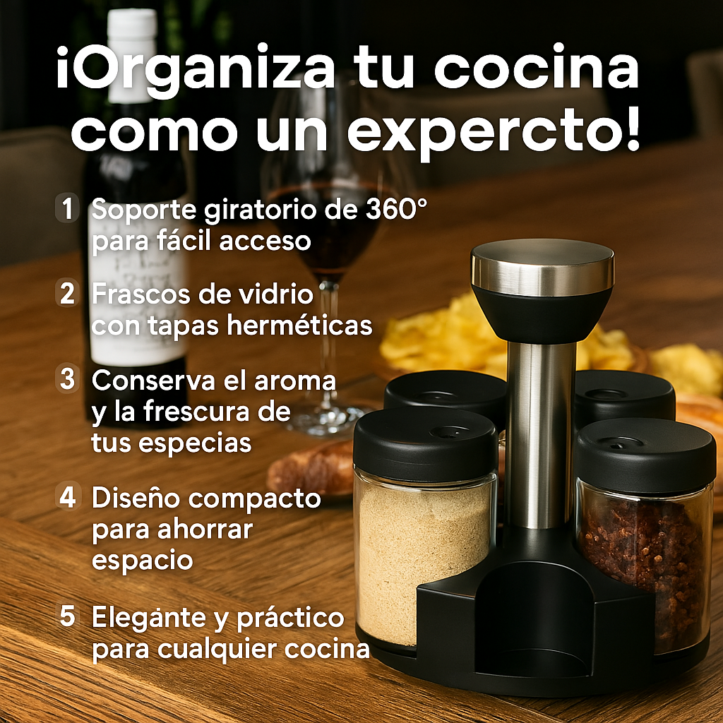 Especiero Condimentero Giratorio 360°