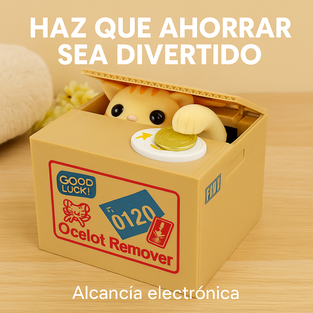 Alcancía Gato Roba Monedas